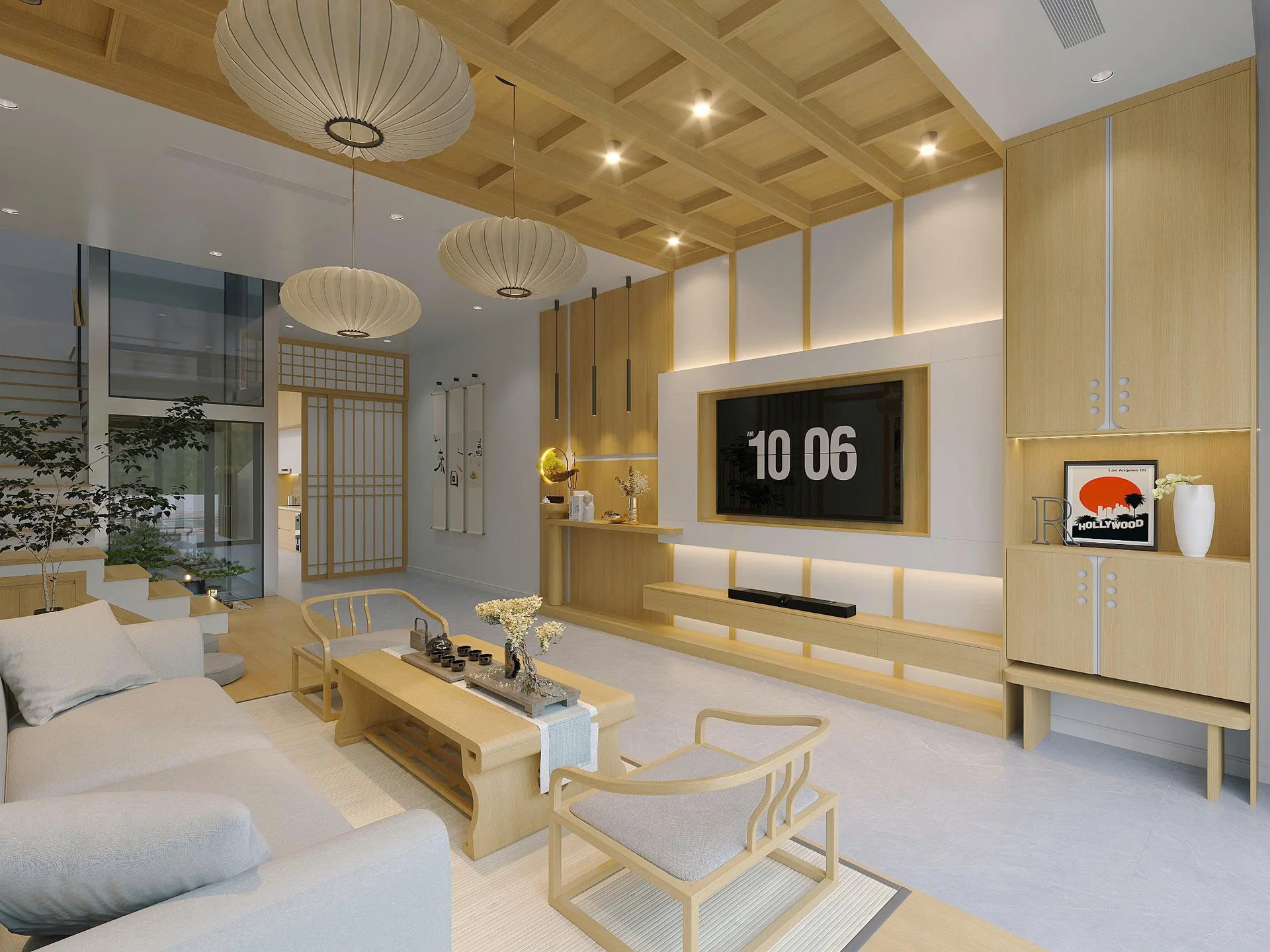 Sofa bệt tối giản cho phòng khách tĩnh tại